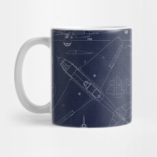 Yakovlev Yak9m URSS Blueprint Mug